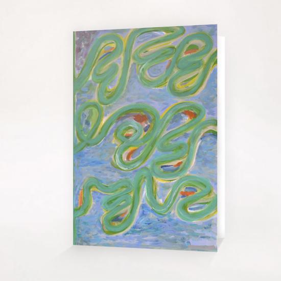 Vividly Curved Green Lines  Greeting Card & Postcard by Heidi Capitaine