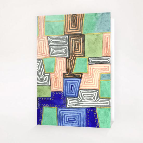 Complex Pattern with Golden Lines Greeting Card & Postcard by Heidi Capitaine