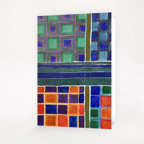 Four Squares Check Pattern Greeting Card & Postcard by Heidi Capitaine
