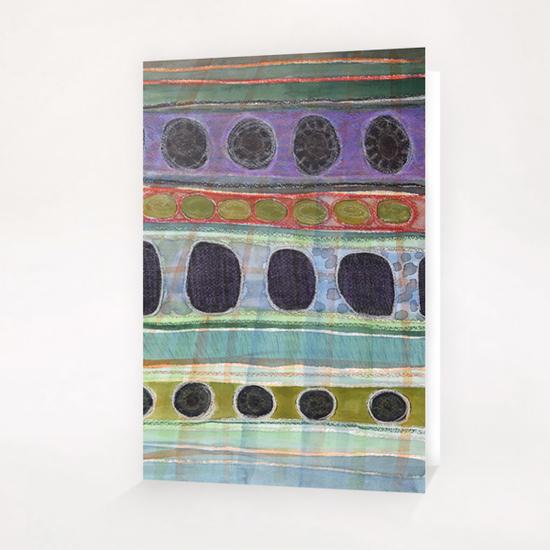 Dominating Black Round Shapes In Horizontal Stripes Greeting Card & Postcard by Heidi Capitaine