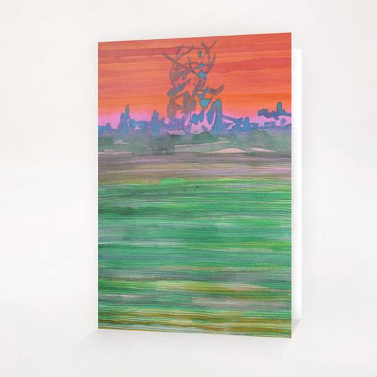 Landscape with Striped Field  Greeting Card & Postcard by Heidi Capitaine