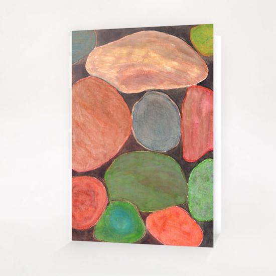 . Lovely colorful Stones on dark Background  Greeting Card & Postcard by Heidi Capitaine