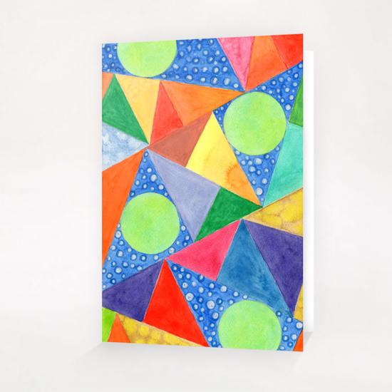 Lime Green Circles within a Cool Triangles Pattern  Greeting Card & Postcard by Heidi Capitaine