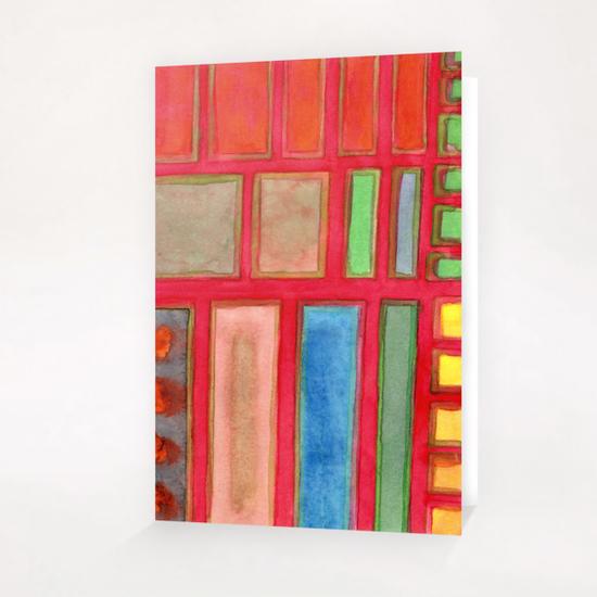 Some Chosen Rectangles ordered on Red  Greeting Card & Postcard by Heidi Capitaine