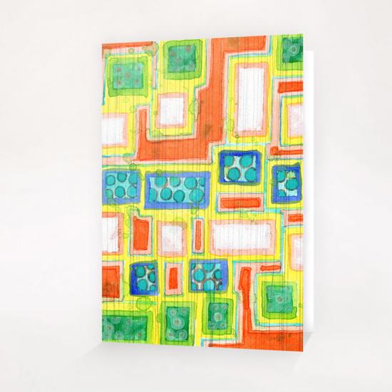 Structured Beautiful Bright Pattern with Vertical Pencil Lines  Greeting Card & Postcard by Heidi Capitaine
