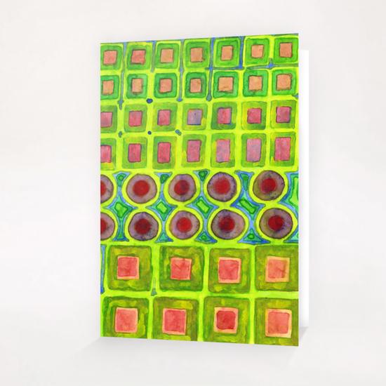 Connected filled Squares Fields Greeting Card & Postcard by Heidi Capitaine
