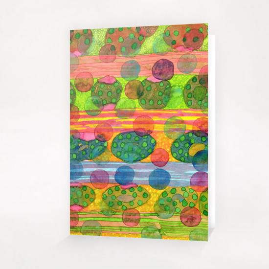 Round Shapes within and above horizontal Stripes  Greeting Card & Postcard by Heidi Capitaine
