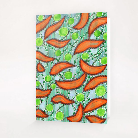 Hot Peppers and Crisp Peas Pattern  Greeting Card & Postcard by Heidi Capitaine