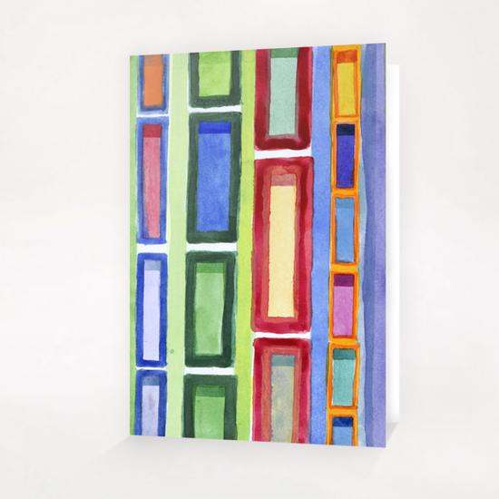 Narrow Frames in Vertical Rows Pattern Greeting Card & Postcard by Heidi Capitaine