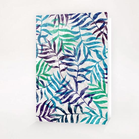 Watercolor Tropical Palm Leaves X 0.2 Greeting Card & Postcard by Amir Faysal