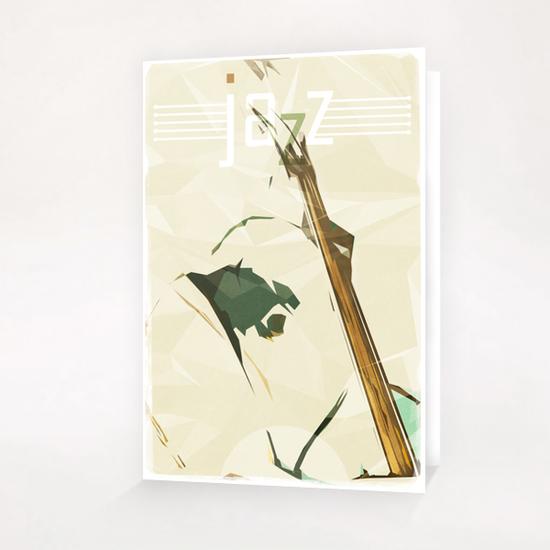 Contrabassist. Jazz Club Poster Greeting Card & Postcard by cinema4design