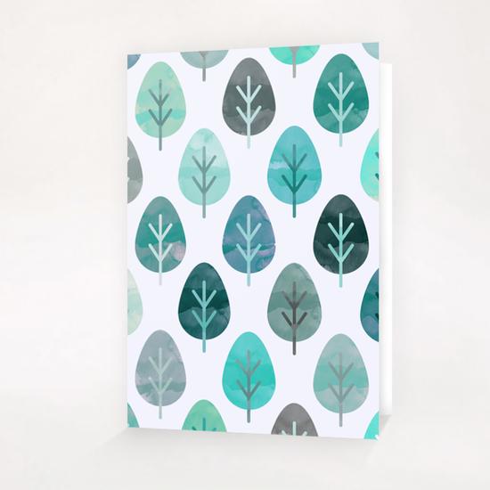 Watercolor Forest Pattern X 0.3 Greeting Card & Postcard by Amir Faysal