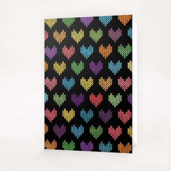 Colorful Knitted Hearts Greeting Card & Postcard by Amir Faysal
