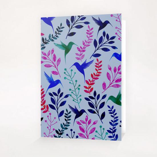 WATERCOLOR FLORAL AND BIRDS X 0.3 Greeting Card & Postcard by Amir Faysal