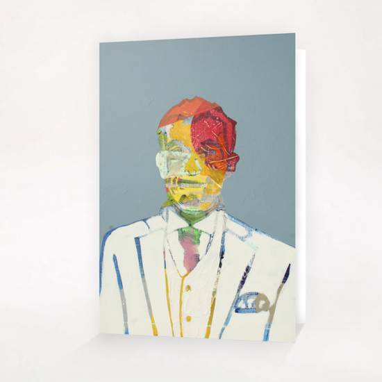 Auto-portrait Blanc Greeting Card & Postcard by Pierre-Michael Faure