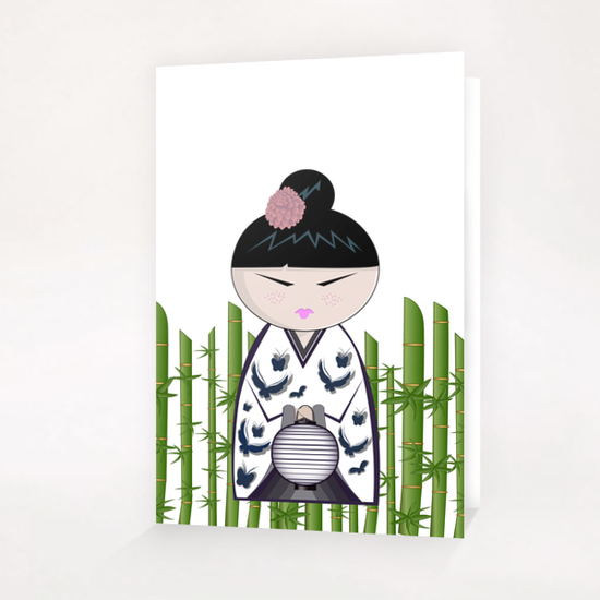 Bamboo kokeshi Greeting Card & Postcard by PIEL Design