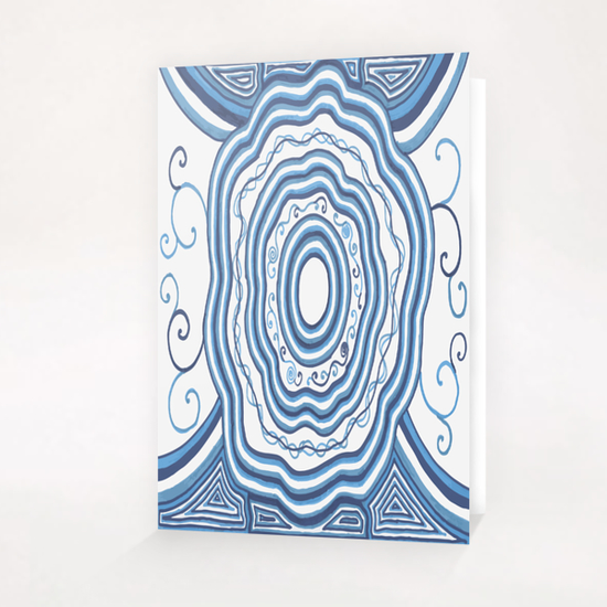Blue Flower Mandala Greeting Card & Postcard by ShinyJill