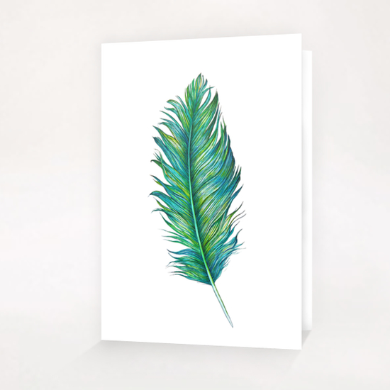 Blue Feather Greeting Card & Postcard by Nika_Akin