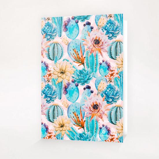 Cactus and flowers pattern Greeting Card & Postcard by mmartabc