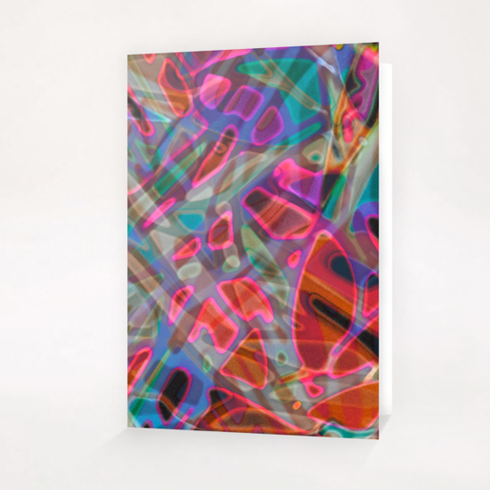 Colorful Abstract Stained Glass G9 Greeting Card & Postcard by MedusArt