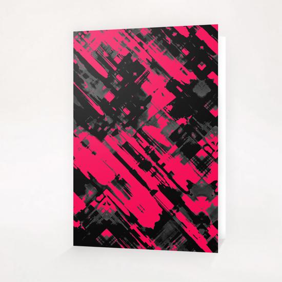 Hot pink and black digital art G75 Greeting Card & Postcard by MedusArt