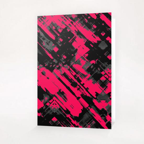 Hot pink and black digital art G75 Greeting Card & Postcard by MedusArt