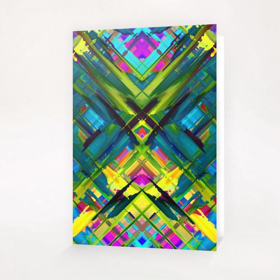 Colorful digital art splashing G467 Greeting Card & Postcard by MedusArt