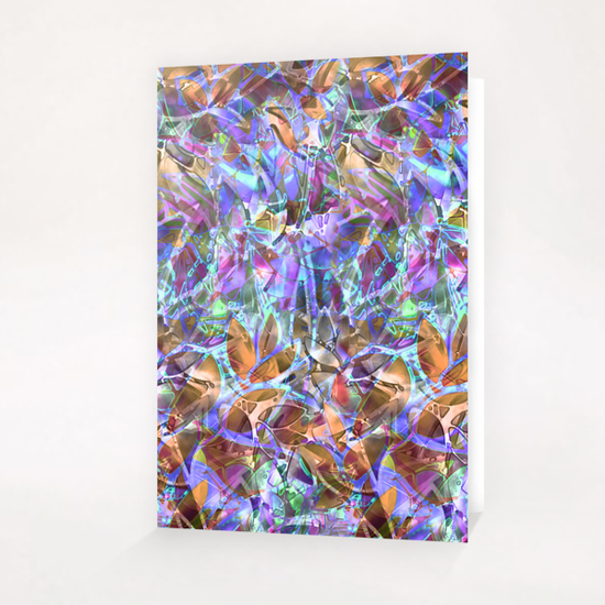 Floral Abstract Stained Glass G3 Greeting Card & Postcard by MedusArt