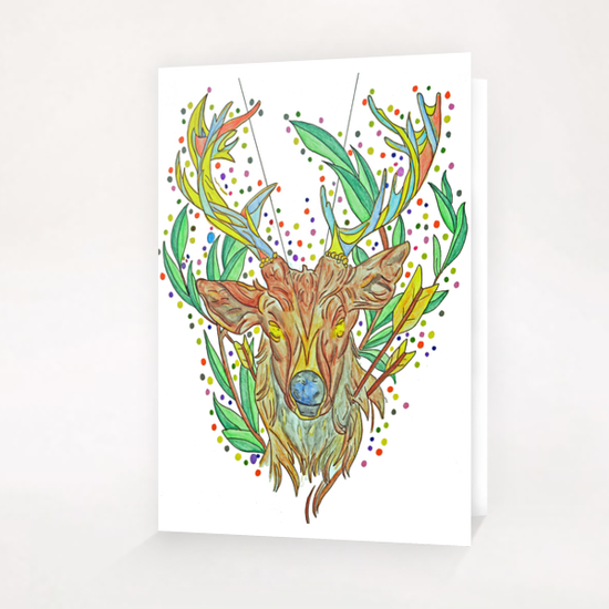 Colorful deer Greeting Card & Postcard by RomArt