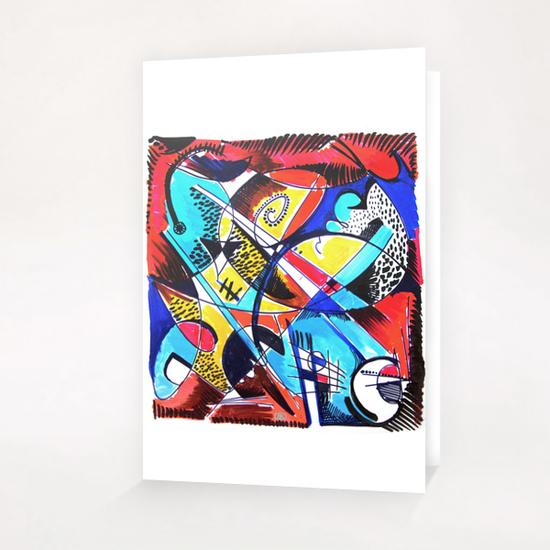 Construction rouge et bleue Greeting Card & Postcard by Denis Chobelet