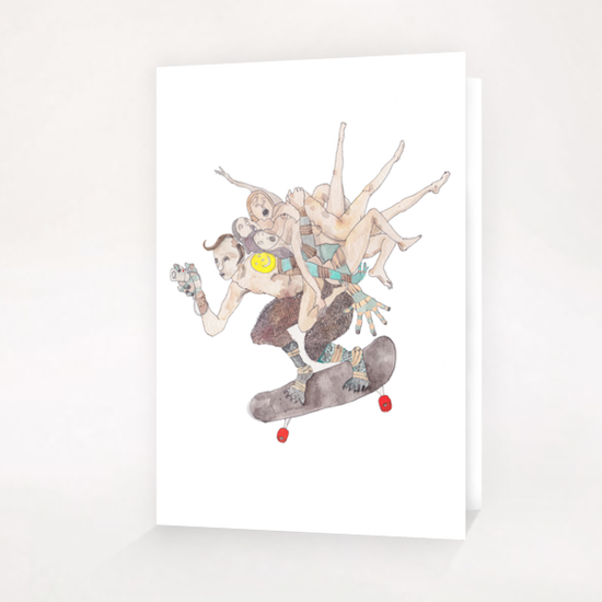 Satiro Skater Greeting Card & Postcard by electrobudista