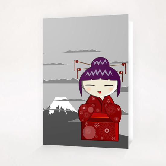 Fuji kokeshi Greeting Card & Postcard by PIEL Design