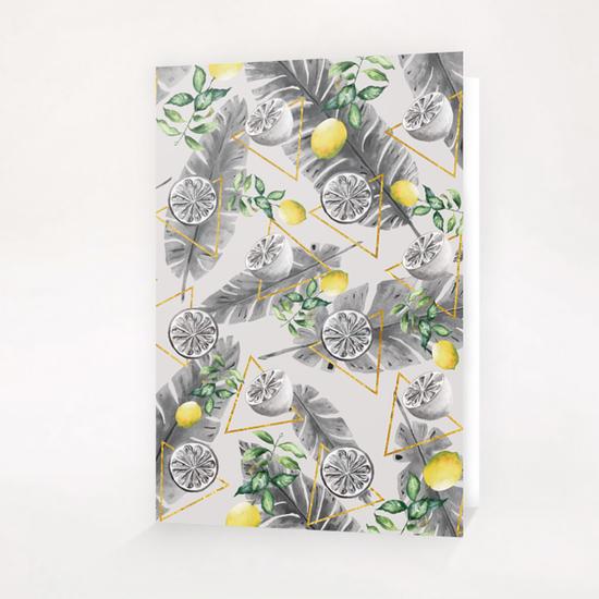 Pattern triangles with lemons Greeting Card & Postcard by mmartabc