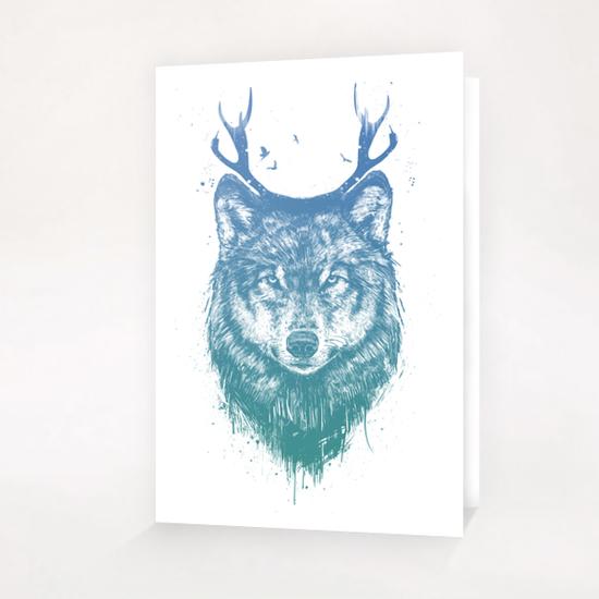 Deer wolf Greeting Card & Postcard by Balazs Solti