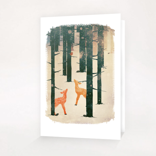 Winter Deer Greeting Card & Postcard by Sybille