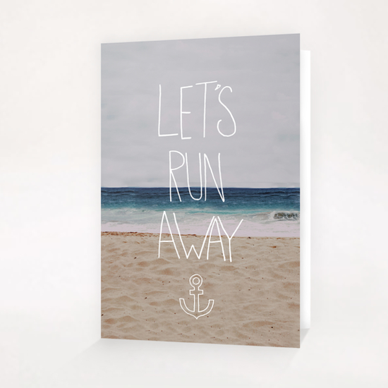 Let's Run Away - Sandy Beach Greeting Card & Postcard by Leah Flores