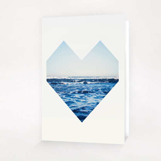 Ocean Heart Greeting Card & Postcard by Leah Flores