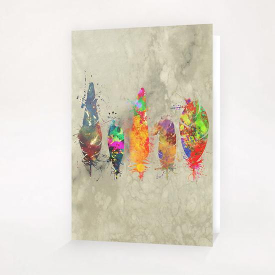 Painted feathers Greeting Card & Postcard by Alexandre Ibáñez
