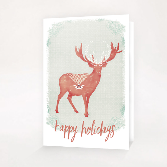 Christmas Stag Greeting Card & Postcard by Sybille