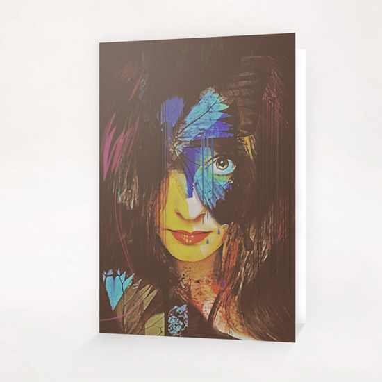 Chrysalis Abstract Portrait Greeting Card & Postcard by Galen Valle