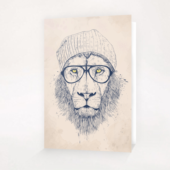 Cool lion Greeting Card & Postcard by Balazs Solti