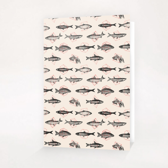 Fishes Repeat Greeting Card & Postcard by Florent Bodart - Speakerine
