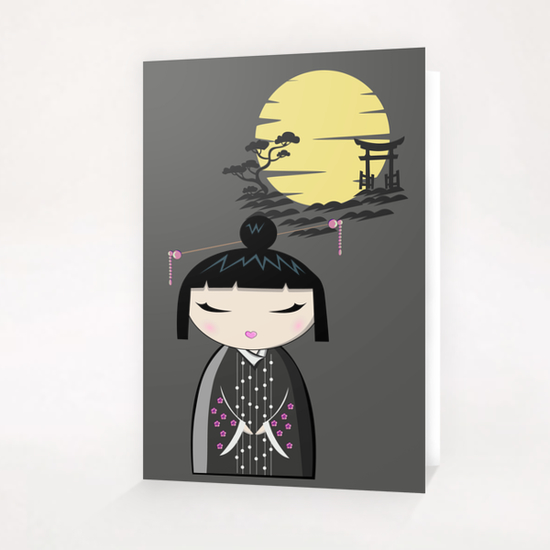 Grey Kokesi Greeting Card & Postcard by PIEL Design