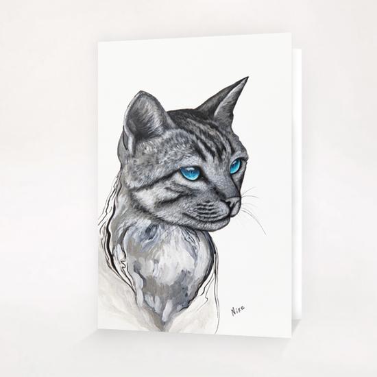 Grey Cat Greeting Card & Postcard by Nika_Akin