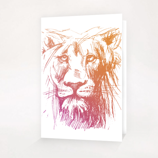 Lion Greeting Card & Postcard by Georgio Fabrello