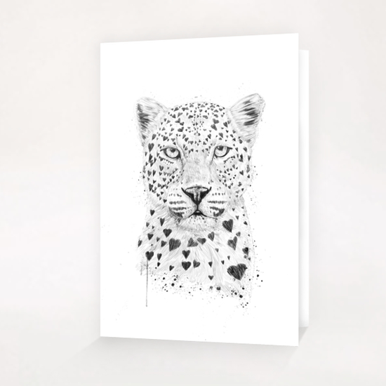 Lovely leopard Greeting Card & Postcard by Balazs Solti