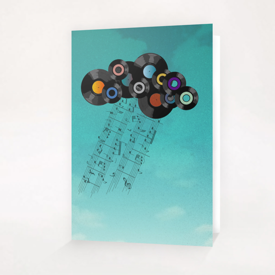 Music Cloud Greeting Card & Postcard by Alex Xela