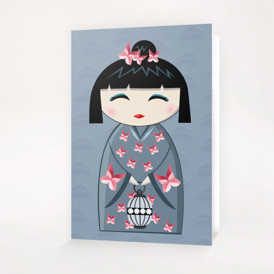Pink butterfly Greeting Card & Postcard by PIEL Design