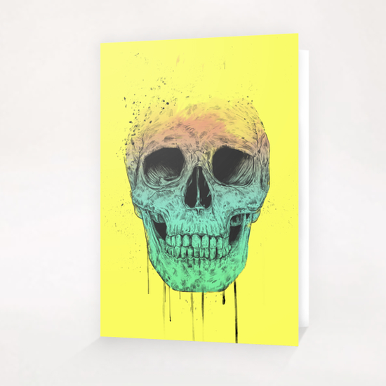 Pop art skull Greeting Card & Postcard by Balazs Solti