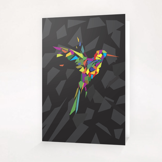 Rainbow Fly-Bird Greeting Card & Postcard by Alex Xela
